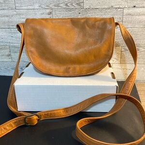 Day&Mood light Brown Shoulder/Crossbody Leather purse